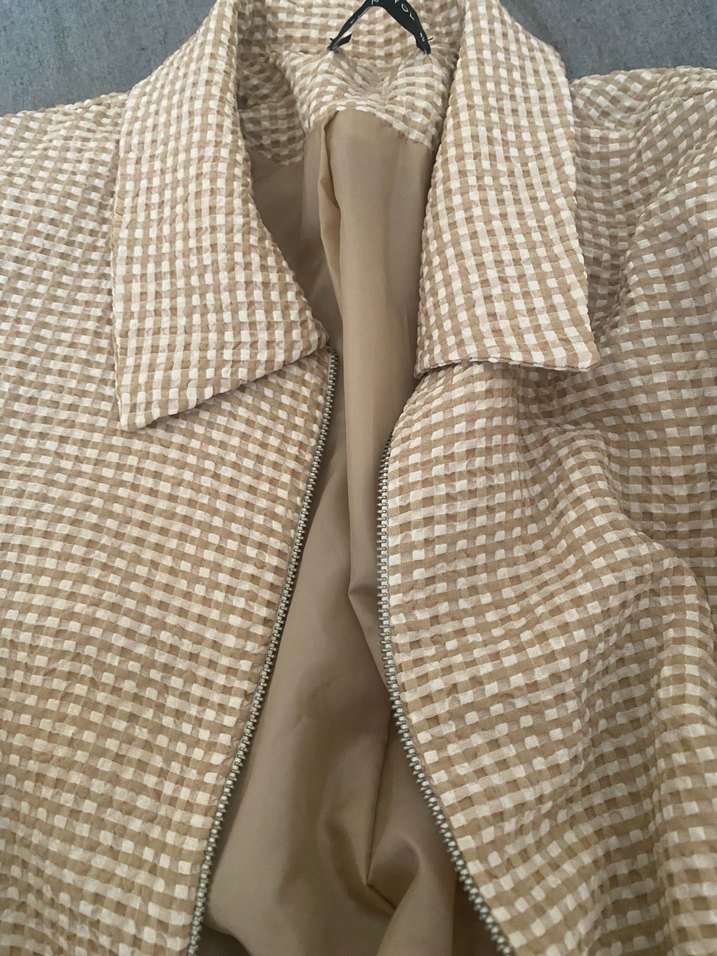 Bej Düğmeli Kadın Midi Kaban - Görsel 4