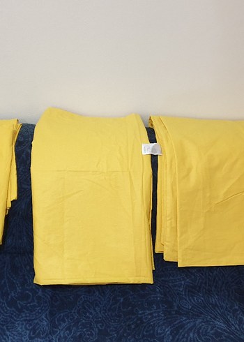 Sarı Düz Renk Yatak Örtüsü Seti %100 pamuk - Görsel 9