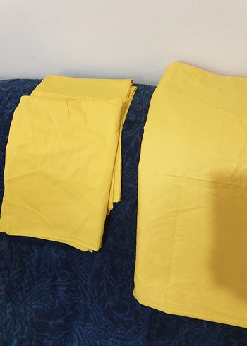 Sarı Düz Renk Yatak Örtüsü Seti %100 pamuk - Görsel 8