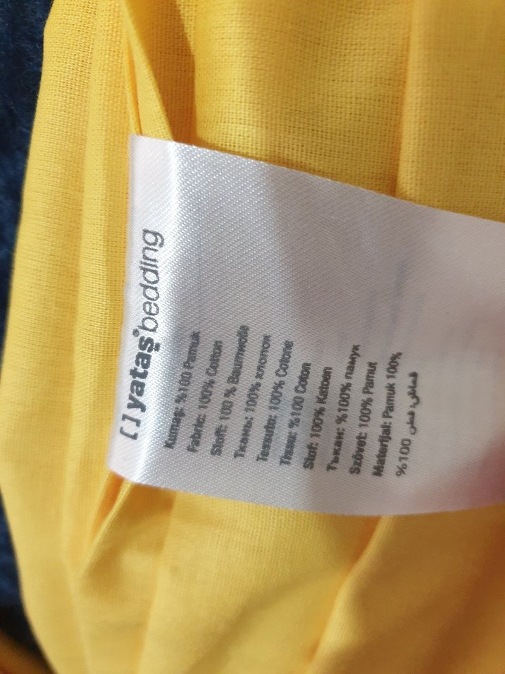 Sarı Düz Renk Yatak Örtüsü Seti %100 pamuk - Görsel 5