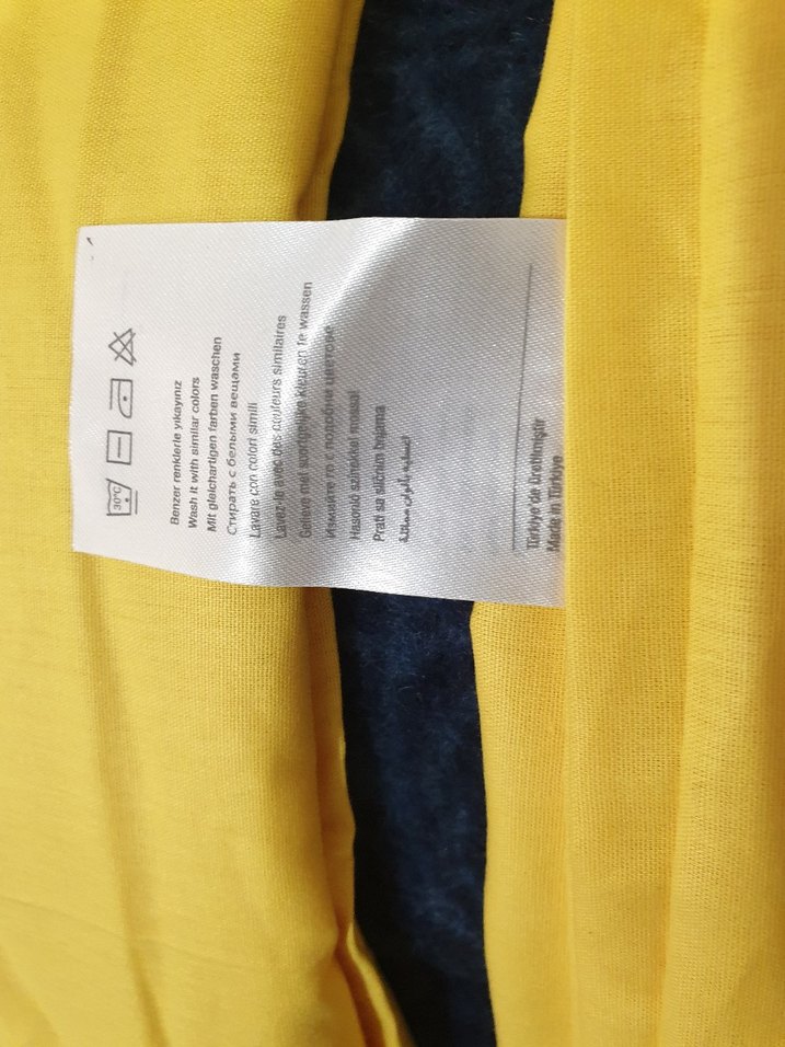 Sarı Düz Renk Yatak Örtüsü Seti %100 pamuk - Görsel 4