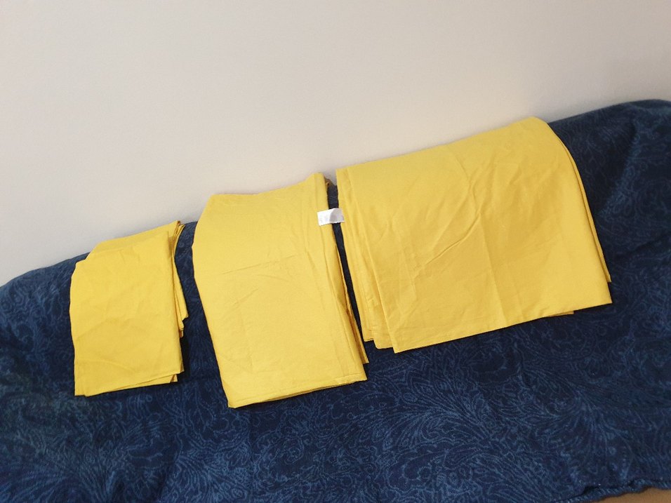 Sarı Düz Renk Yatak Örtüsü Seti %100 pamuk - Görsel 3