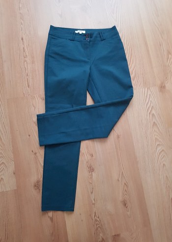 Kemerli Lacivert Kadın Kumaş Pantolon