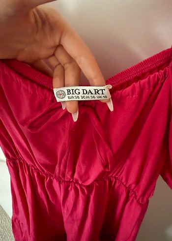 Bordo Mini Bohem Robalı Elbise - Görsel 4