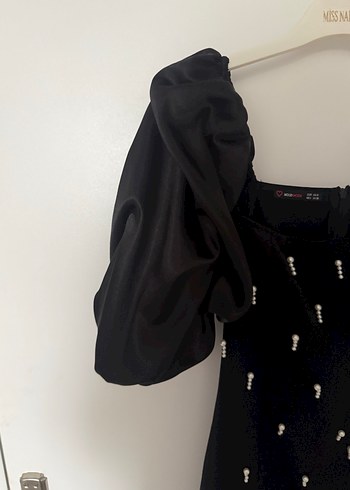 Siyah Drapeli Straplez Uzun Elbise - Görsel 4