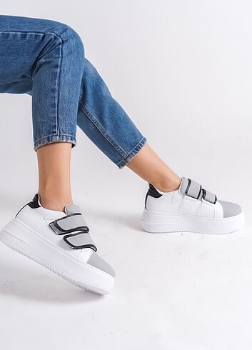 Diğer VALENCIA Bağcıksız Cırt Cırtlı Ortopedik Taban Kadın Sneaker Spo