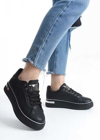 Diğer MINA Bağcıklı Ortopedik Taban Kadın Sneaker Spor Ayakkabı