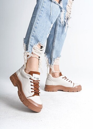 Diğer JANE Bağcıklı Ortopedik Taban Kadın Sneaker Spor Ayakkabı