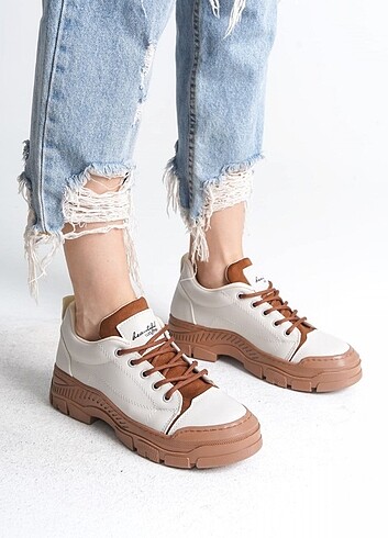 diğer Beden JANE Bağcıklı Ortopedik Taban Kadın Sneaker Spor Ayakkabı