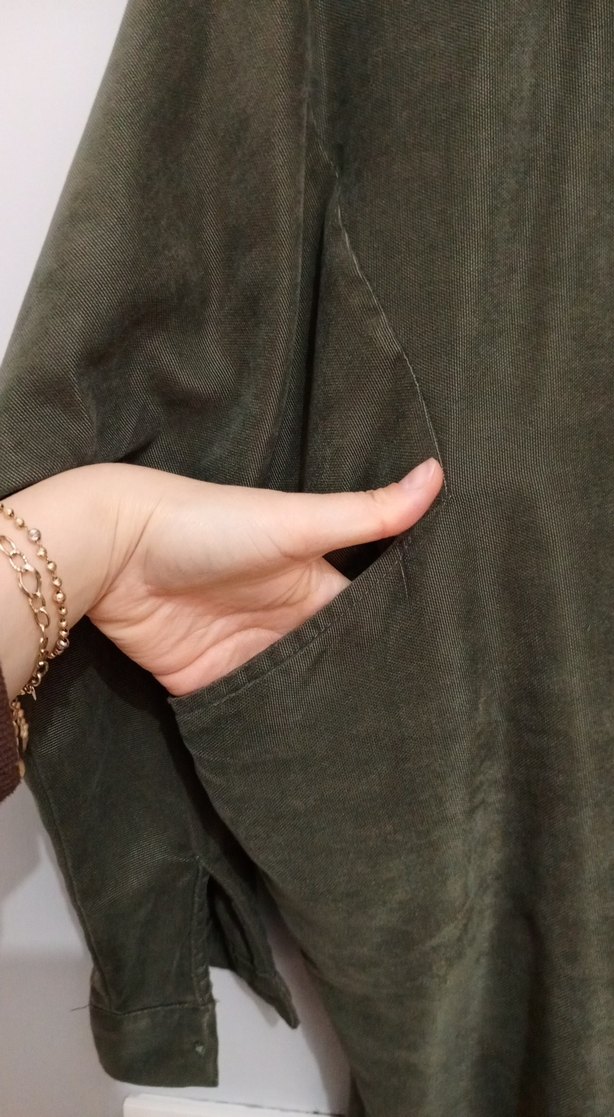 Düğmeli Kadın Süet Gömlek - Görsel 4