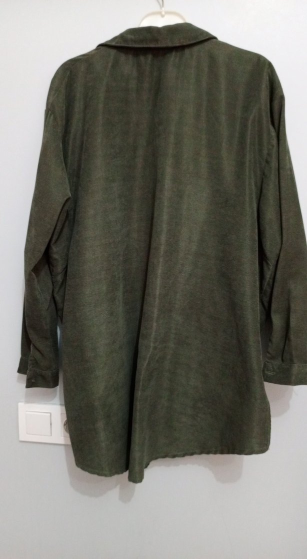 Düğmeli Kadın Süet Gömlek - Görsel 5