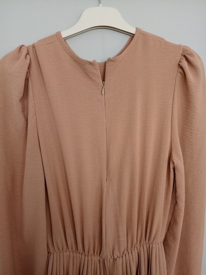 Kadın Bej Uzun Piliseli tulum - Görsel 4