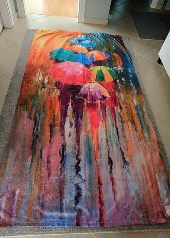 Diger Çok Renkli Batik Desenli Perde