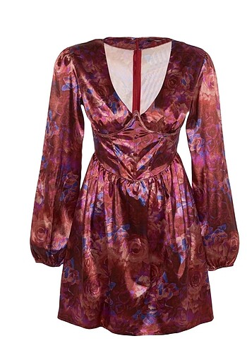 vintage saten elbise