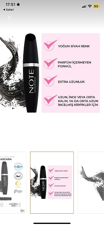  Beden Note Maskara