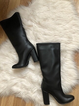 IloveShoes Siyah 35 Numara Topuklu Çizme