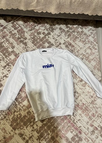 Beyaz Uzun Kollu Kadın Sweatshirt