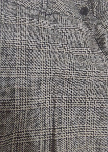 Erkek Gri Keten Düğmeli Mini Şort - Görsel 2