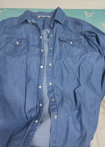Koton Mavi Denim Gomlek