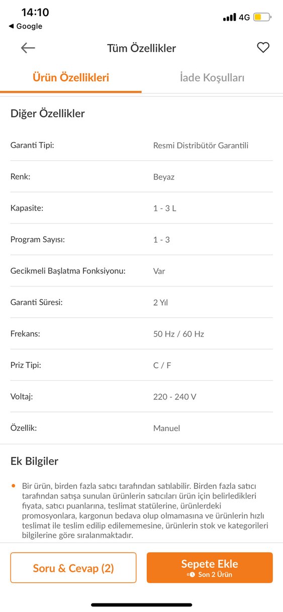 Arçelik K-2705 Tekli Ekmek Yapma Makinesi - Görsel 2