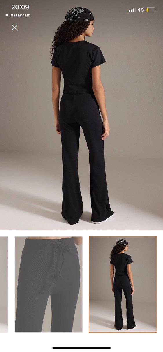 Siyah fitilli triko takım - Görsel 3