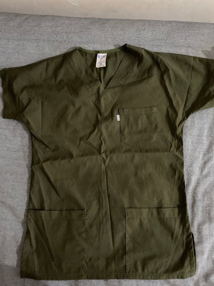 Haki scrubs tek üst - Görsel 3