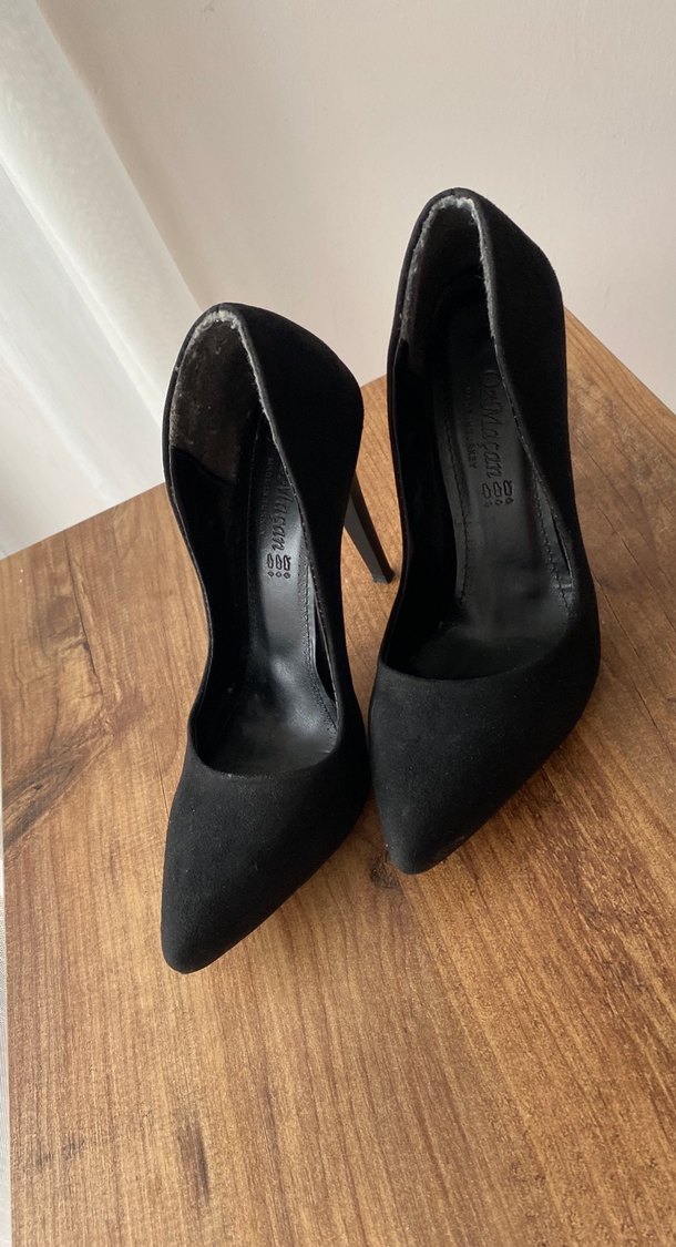 Siyah Süet Stiletto Topuklu Kadın Ayakkabı - Görsel 2