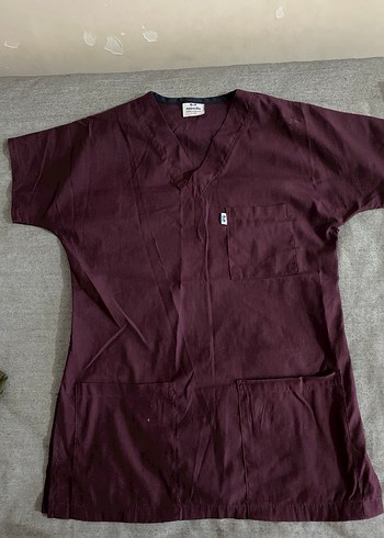 Mürdüm scrubs tek üst - Görsel 2