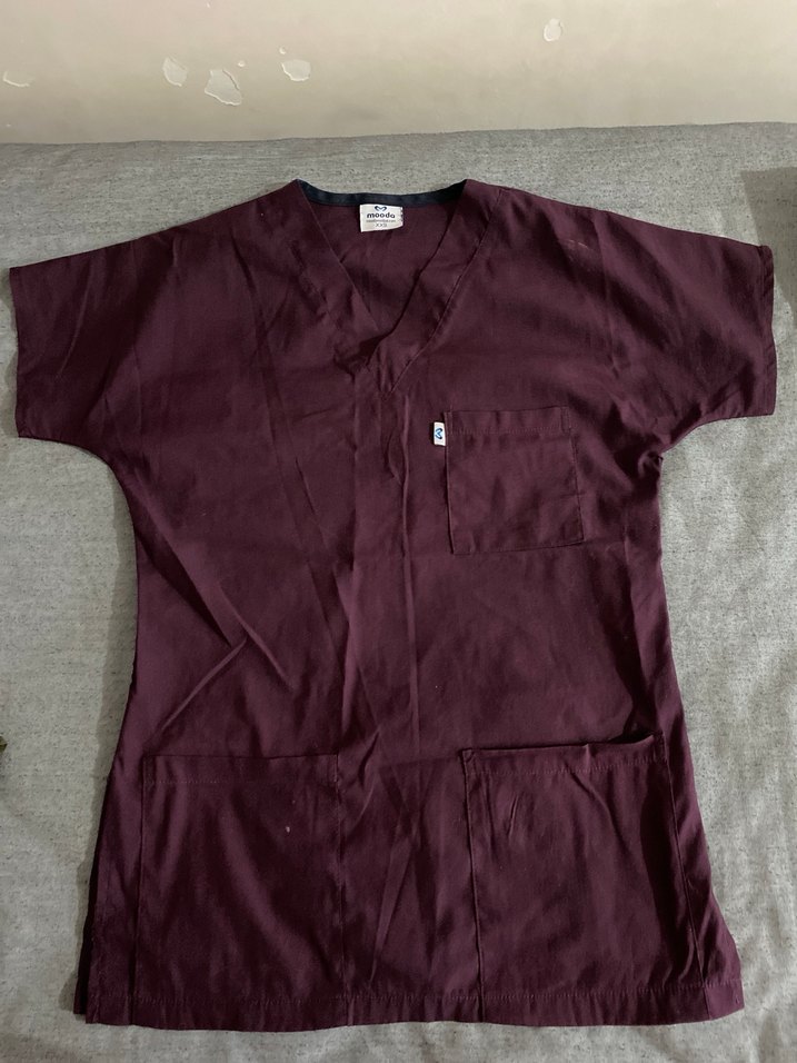 Mürdüm scrubs tek üst - Görsel 3