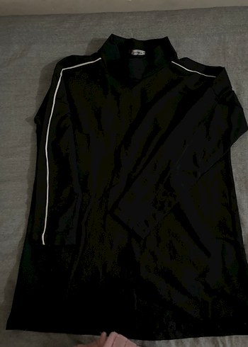 Siyah Yüksek Yakalı Hamile Tunik - Görsel 2