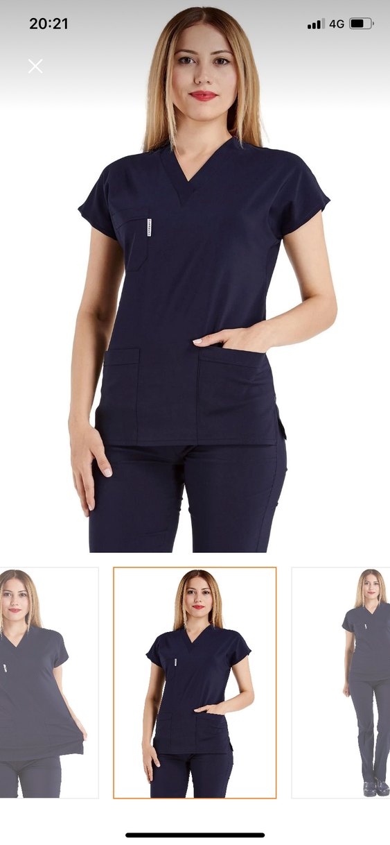 Lacivert V Yaka scrubs - Görsel 2