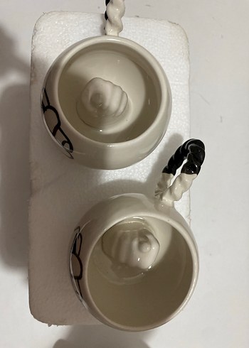 Beyaz Kupa Seti, nah desenli - Görsel 2