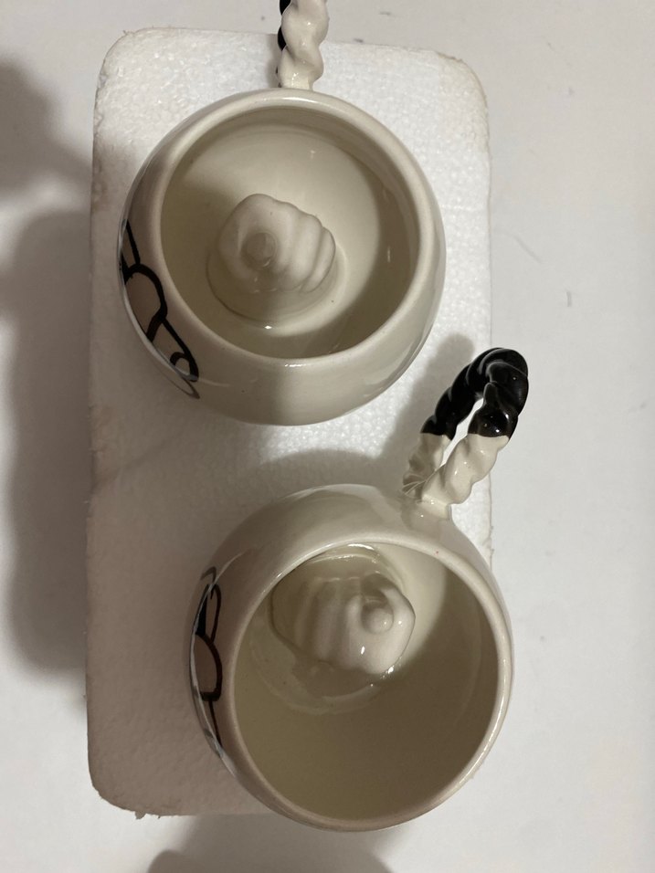 Beyaz Kupa Seti, nah desenli - Görsel 2