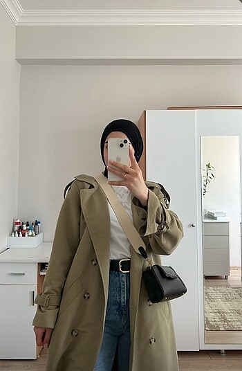 Haki trench kot