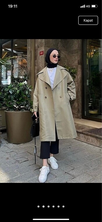 36 Beden haki Renk Haki trench kot