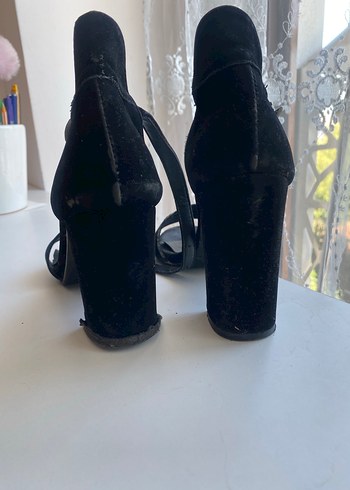 Kemerli Siyah Platform Topuklu Kadın Ayakkabı - Görsel 4