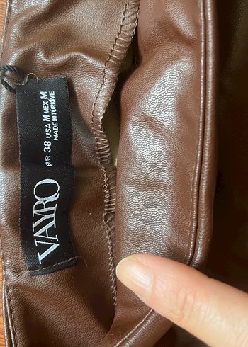 Kahverengi Parlak Deri Midi etek - Görsel 3