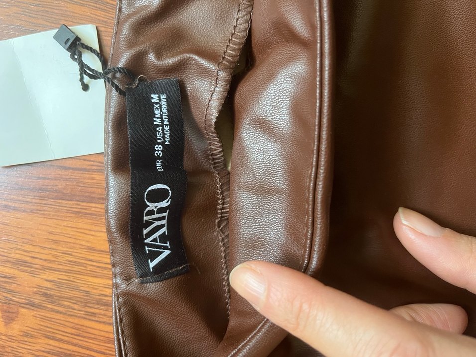 Kahverengi Parlak Deri Midi etek - Görsel 3