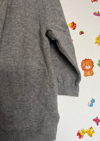 Düğmeli Gri Çocuk Hırka - Görsel 5