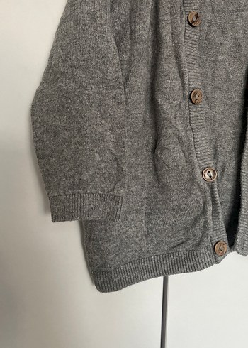 Düğmeli Gri Çocuk Hırka - Görsel 4