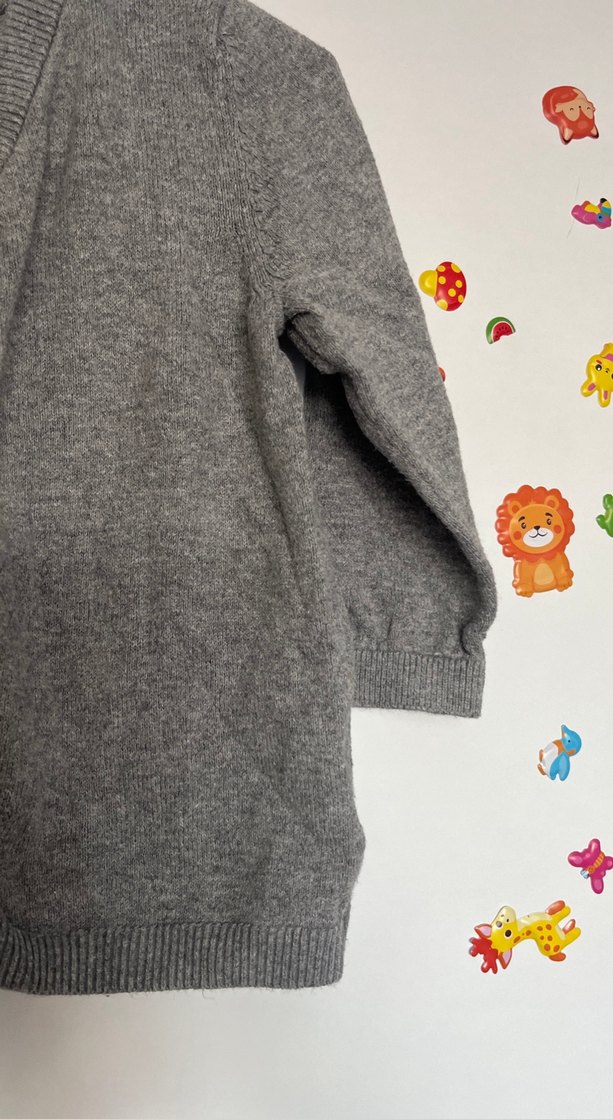 Düğmeli Gri Çocuk Hırka - Görsel 5