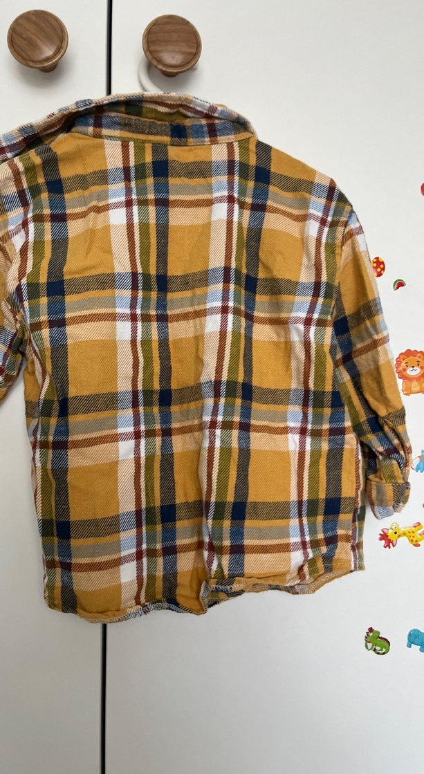 Erkek Çocuk Uzun Kollu Düğmeli Kahverengi Gömlek - Görsel 4