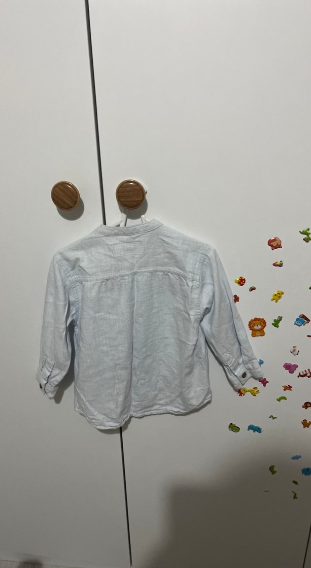 Uzun Kollu Düğmeli Erkek Keten Gömlek - Görsel 2