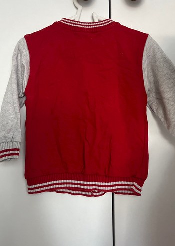 Düğmeli Erkek Çocuk Kırmızı Sweatshirt - Görsel 5