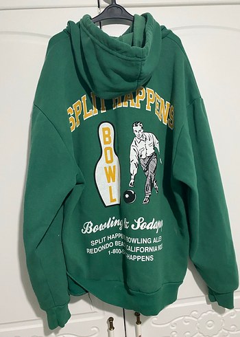 Yeşil Kapüşonlu Spor Kadın Sweatshirt - Görsel 2