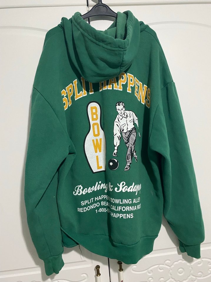 Yeşil Kapüşonlu Spor Kadın Sweatshirt - Görsel 2