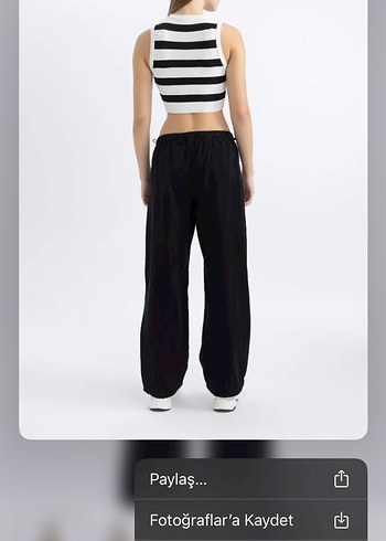 Siyah paraşüt pantolon - Görsel 5