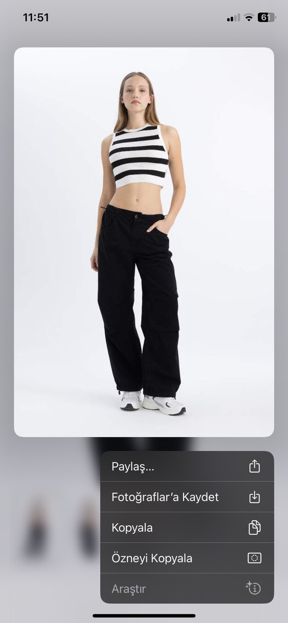 Siyah paraşüt pantolon - Görsel 2