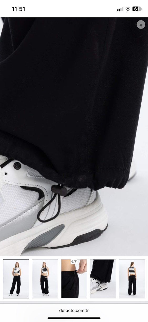 Siyah paraşüt pantolon - Görsel 4