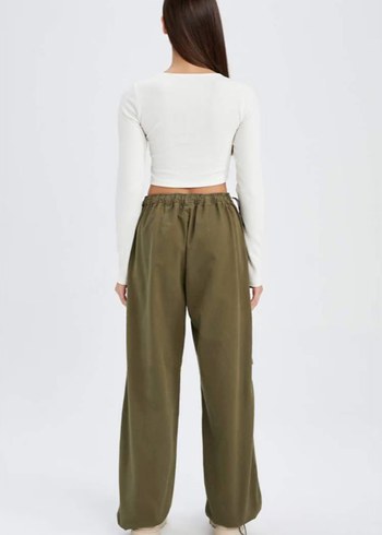 Haki paraşüt pantolon - Görsel 3